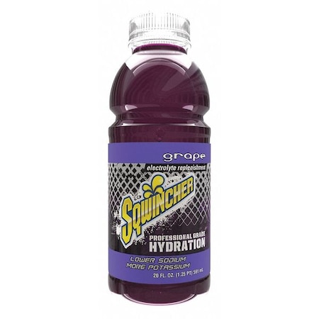 SQWINCHER Sports Drink, Regular, 20 oz ready to drink, Grape, 24 Pack 159030532