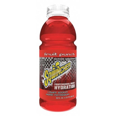 Sqwincher Sports Drink, Regular, 20 oz ready to drink, Fruit Punch, PK24 159030535