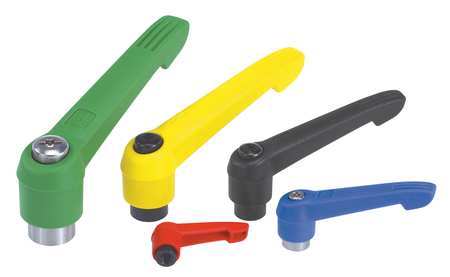 KIPP Adjustable Handle Size: 3, , M10, Plastic, Red RAL 3020, Comp: Steel K0269.31084