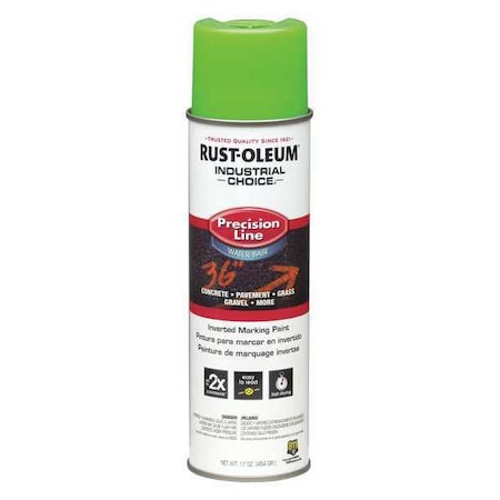 Rust-Oleum Inverted Marking Paint,  17 oz.,  Fluorescent Green,  Water -Based 203032
