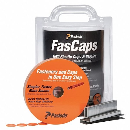 Paslode Cap Staples, 18 ga ga, Steel, 1680 PK 650592