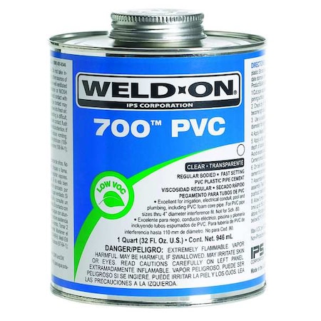 Weld-On PVC Clear Regular Bodied Quart 13968