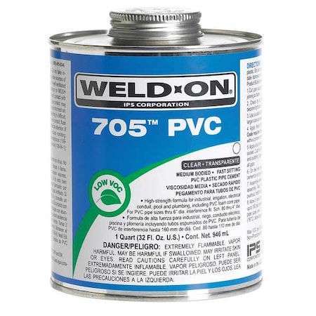 Weld-On PVC Clear Medium Bodied Quart 13971