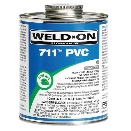 Weld-On PVC Gray Heavy Bodied Quart 13974