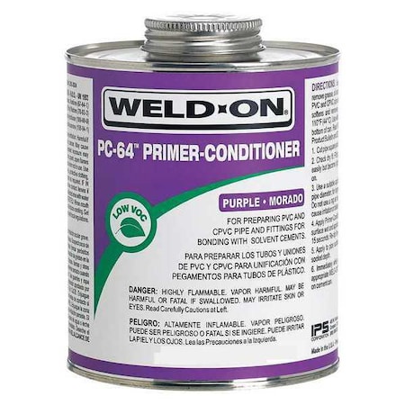 Weld-On PC-64 Purple Primer-Conditioner PVC/CPVC 1/2 Pint 13999