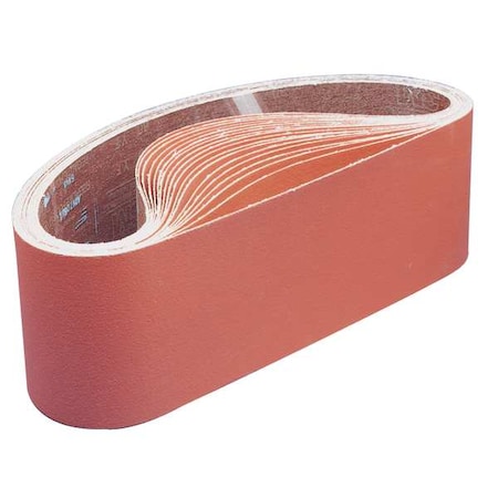 3M Sanding Belt, 3 1/2 in W, 15 1/2 in L, Coated, Ceramic, P120 Grit, Fine, 777F, Orange 7000118390