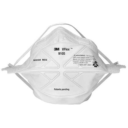 3M N95 Disposable Respirator, Universal, White, PK50 9105