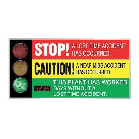 Accuform Electronic Safety Scoreboard, 36 in H x, 72 in W, Aluminum/Plastic SCT801