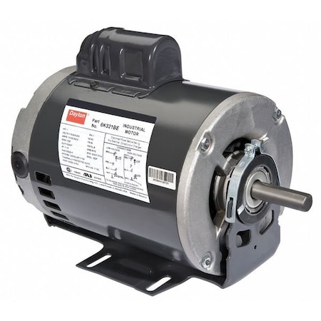 Dayton Capacitor-Start General Purpose Motor, 1-1/2 HP, 115/230 Voltage, 56 Frame, 1725 Nameplate RPM 6K324