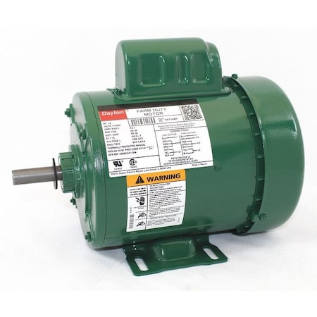 Dayton High Torque Farm Duty Motor, Capacitor-Start, 1/2 HP, 115/230V AC, 1,725 Nameplate RPM, 56Z Frame 6K714