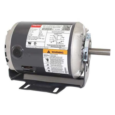Dayton Split-Phase Belt Drive Motor, 1/2 HP, 56 Frame, 115/208-230V AC Voltage, 1,725 Nameplate RPM 6K729