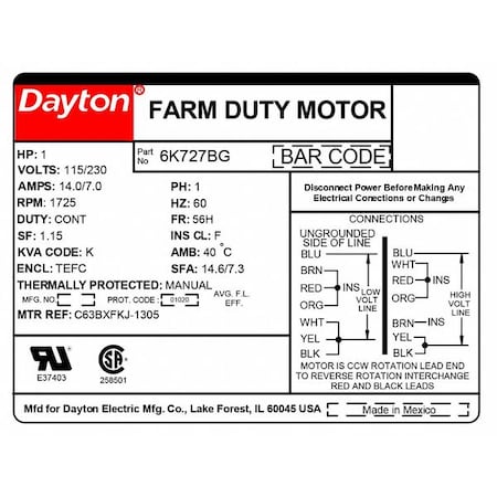 Wiring Diagram For 1 Hp Motor