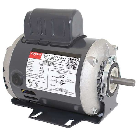 Dayton Split-Phase Start/Capacitor-Run Belt Drive Motor, 1/3 HP, 48 Frame, 115V AC Voltage 6K871