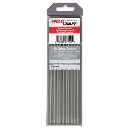 Miller Electric 7" Tungsten Electrode 0.040" Dia., Pk10 WC040X7