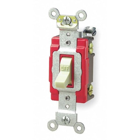 Leviton Wall Swtch, 1-Pol, 120/277V, 20A, Ivry, Toggl 1221-2I