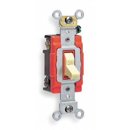 Leviton Toggle Switch 20A 120 277V 2 Pole Ind Grd Toggle Ivory 1222-2I