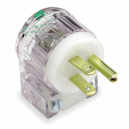 Leviton Straight Blade Plug, 5-15P, 15 A, 125V AC, 2 Pole, Screw Terminals, Grounded 8215-CAT