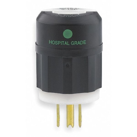 Leviton Straight Blade Plug, 5-15P, 15 A, 125V AC, 2 Pole, Screw Terminals, Grounded 8215-C