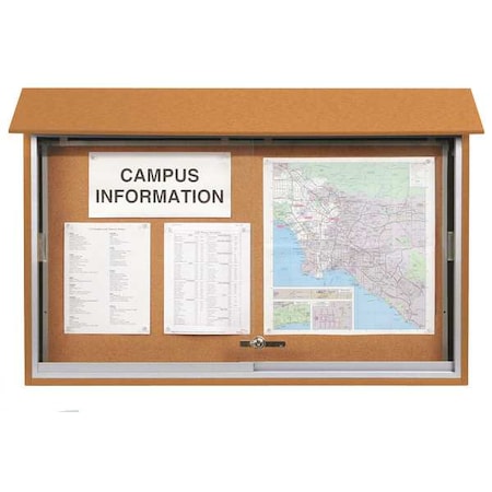 United Visual Products Enclosed Bulletin Board 34"x47", Tack UVMC4530-CEDAR