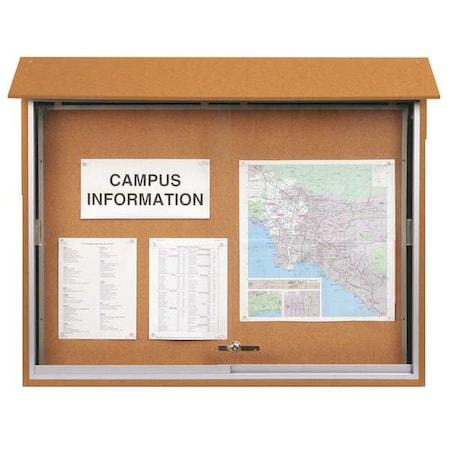 United Visual Products Enclosed Outdoor Bulletin Board 36"x45", Tack UVMC5240-CEDAR