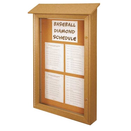 United Visual Products Enclosed Outdoor Bulletin Board 40"x52", Tack UVSD4226-CEDAR