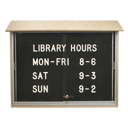 United Visual Products Outdoor Enclosed Letter Board 52"x40", Vinyl UVMC5240LB-SAND