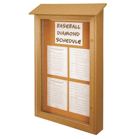 United Visual Products Enclosed Bulletin Board 48"x32", Tack UVSD5438-CEDAR