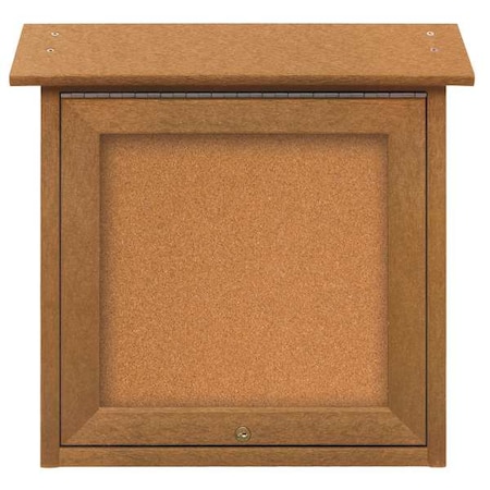 United Visual Products Enclosed Outdoor Bulletin Board, 18"x18", Tack UVSM1818-CEDAR