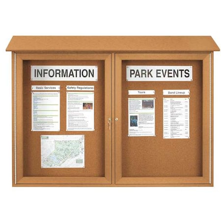 United Visual Products Enclosed Bulletin Board 30"x45", Tack UVDD4536-CEDAR