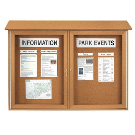 United Visual Products Enclosed Outdoor Bulletin Board 40"x52", Tack UVDD5240-CEDAR