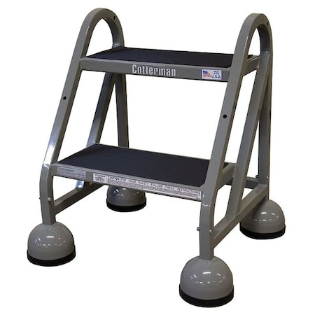Cotterman Rolling Step, 2 Steps, 22 in Overall Height, Steel, Gray ST-220 A2 C1 P5