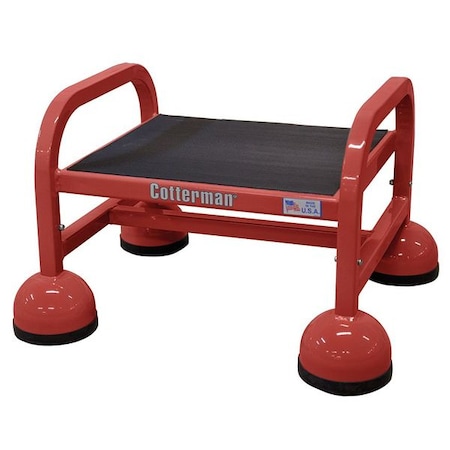 Cotterman Rolling Platform, 1 Steps, 13 in Overall Height, Steel, Red ST-120 A2 C6 P5