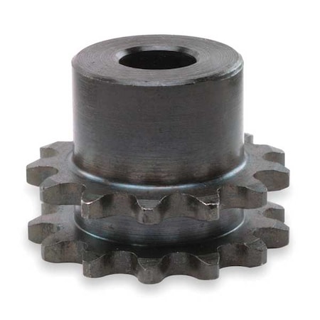 Tsubaki Double Strand Sprocket, Plain, 40-2 Chain Size, 1/2 Bore Dia., 13 # of Teeth D40B13H