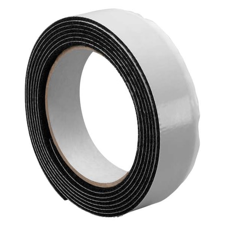 3M Reclosable Fastener, Rubber Adhesive, 30 ft, 1 in W, Black 1-10-SJ3533N