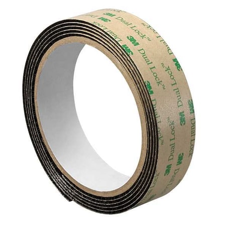 3M Reclosable Fastener, Acrylic Adhesive, 30 ft, 1 in W, Black 1-10-SJ4575