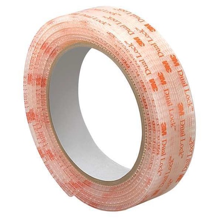 3M Reclosable Fastener, Acrylic Adhesive, 30 ft, 1 in W, Clear 1-10-SJ3560