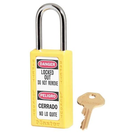 MASTER LOCK Lockout Padlock, KA, Yellow, 3"H, PK3 411KAS3YLW