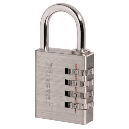 Master Lock Combination Padlock, Side, Black/Silver 643D