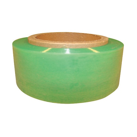Zoro Select Stretch Wrap, 2" W x 1000 ft. L, 60 ga, Cast Style, Light Green, Light Duty 15A964