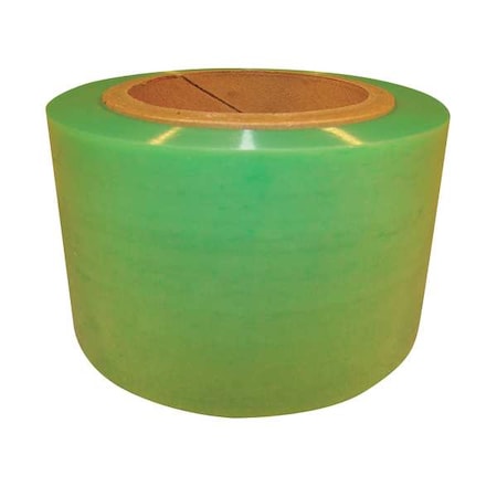 Zoro Select Stretch Wrap, 3" W x 1000 ft. L, 60 ga, Cast Style, Light Green, Light Duty 15A969