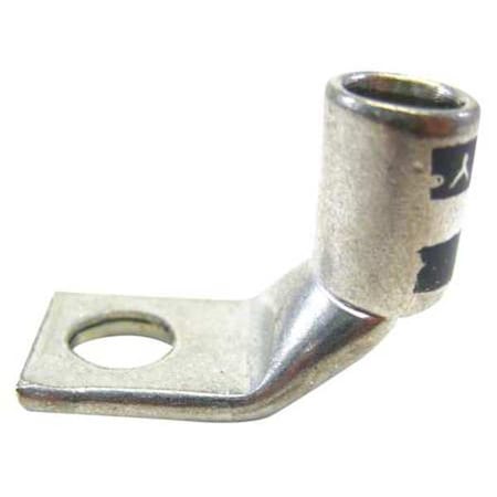 Abb One-Hole Compression Lug, 4 AWG Max, 1/4 in Stud, Standard Barrel, Copper, Gray 54106UB