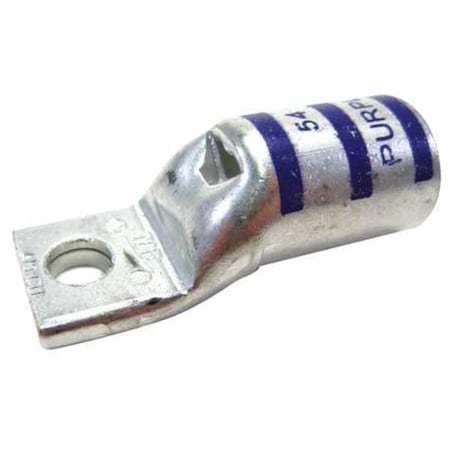 Abb One-Hole Compression Lug, 3/0 AWG Max, 1/4 in Stud, Standard Barrel, Copper, Orange 54162NT