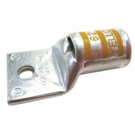 Abb One-Hole Compression Lug, 4/0 AWG Max, 5/16 in Stud, Standard Barrel, Copper, Yellow 58162