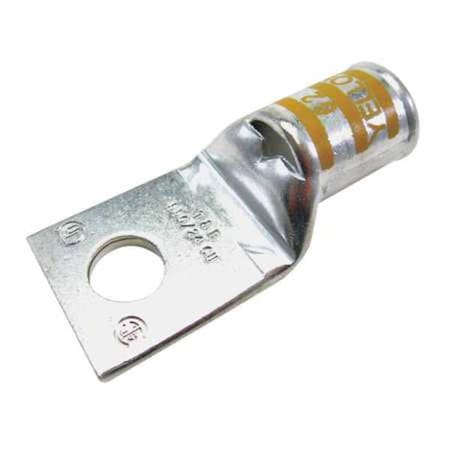 Abb One-Hole Compression Lug, 4/0 AWG Max, 1/2 in Stud, Standard Barrel, Copper, Yellow 58165