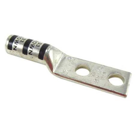 Abb Two-Hole Compression Lug, 600 kcmil Max, 1/2 in Stud, Long Barrel, Copper, Green 54878BE