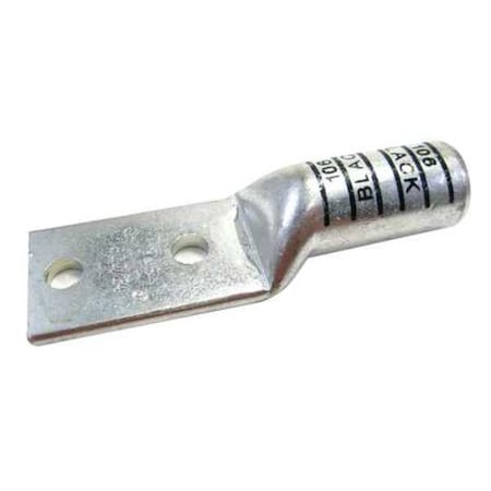 Abb Two-Hole Compression Lug, 646 kcmil Max, 1/2 in Stud, Long Barrel, Copper, Black 58884BE