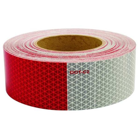 Oralite Reflective Tape, W 2 In, Red/White 18816