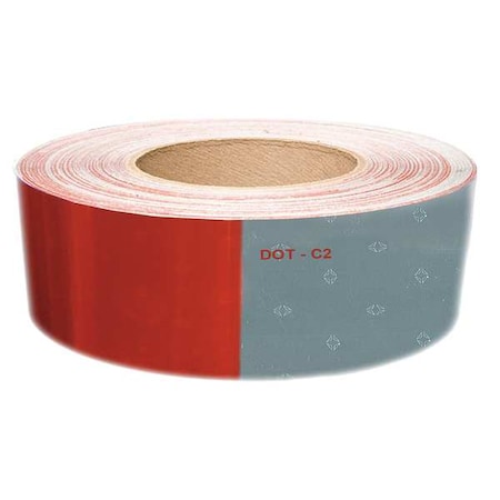 Oralite Reflective Tape, W 2 In, Red/White 18820