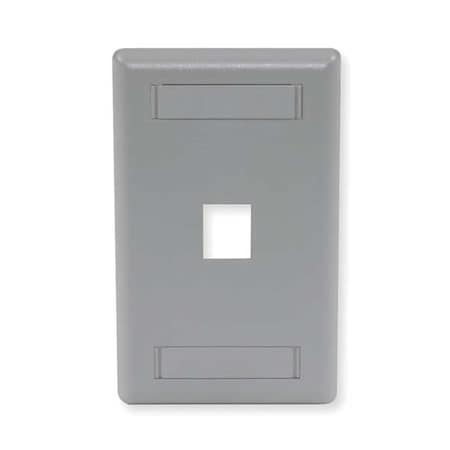 Hubbell Premise Wiring Hubbell IFP11 Single Gang Faceplate - 1 x Socket(s) - 1-gang - Gray IFP11GY