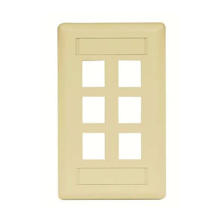 Hubbell Premise Wiring Wall Plate, 6 Port IFP16EI